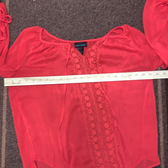 Sheer Red Boho Top - Picture 11 of 12